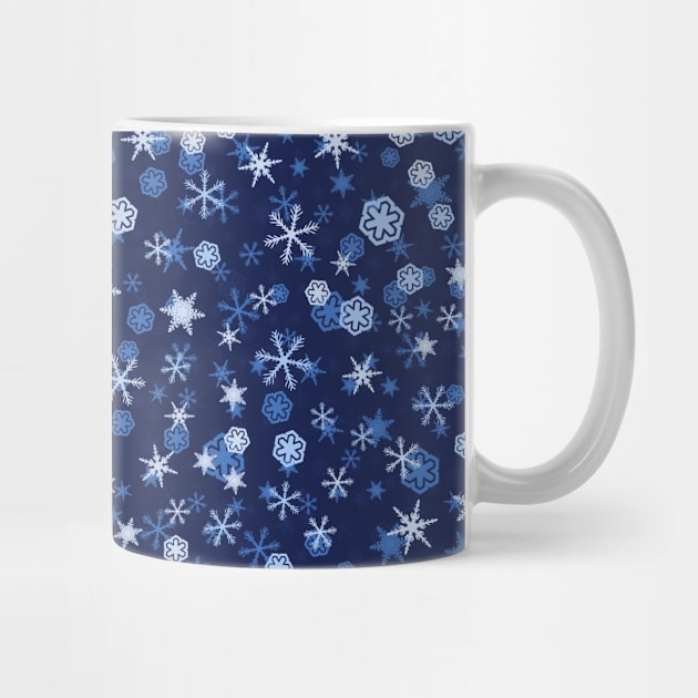 Bright Blue and Winter White Snowflakes Pattern by FabulouslyFestive